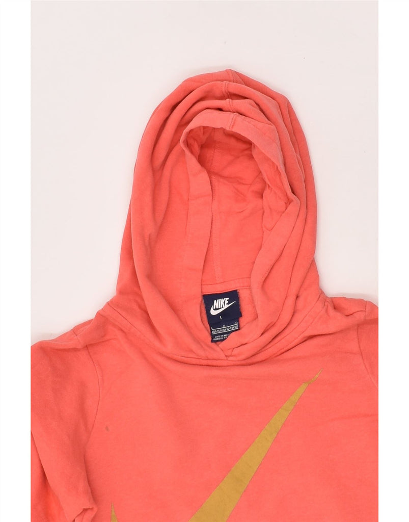 NIKE Boys Graphic Hoodie Jumper 12-13 Years Large  Orange Cotton | Vintage Nike | Thrift | Second-Hand Nike | Used Clothing | Messina Hembry 