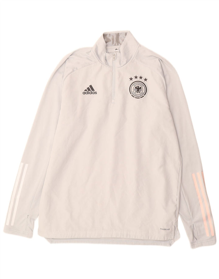 Adidas Mens Deutscher Fussball Bund Pullover Tracksuit Top Medium Grey
