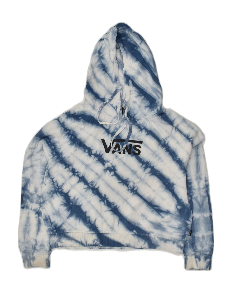 VANS Womens Graphic Hoodie Jumper UK 14 Medium Blue Tie Dye Cotton | Vintage Vans | Thrift | Second-Hand Vans | Used Clothing | Messina Hembry 