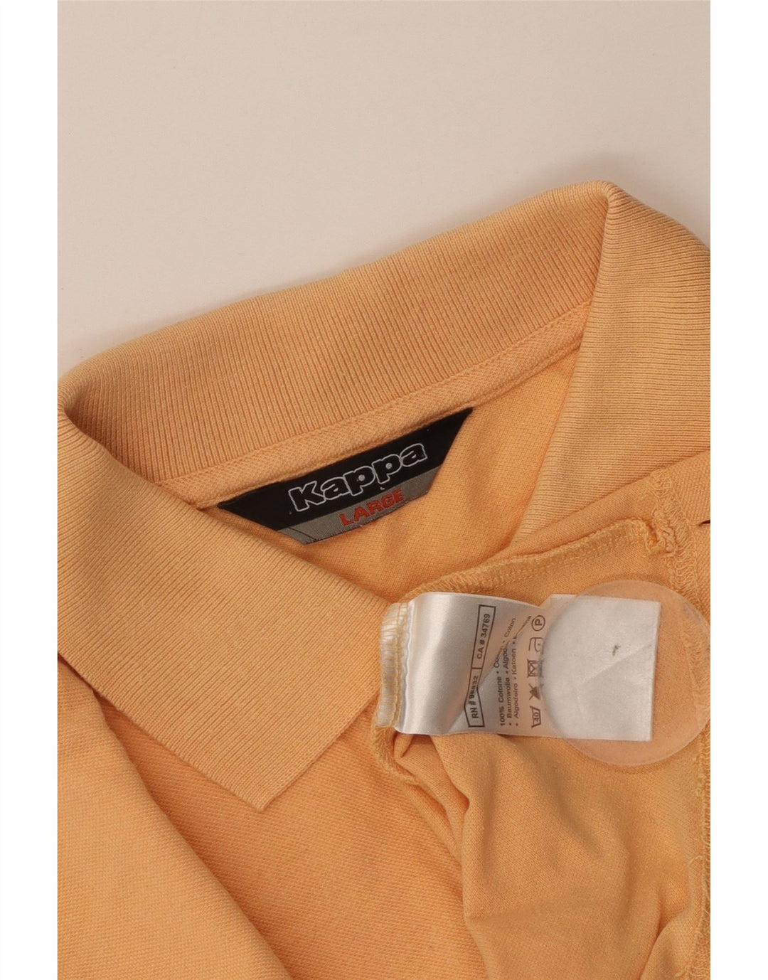 Kappa Mens Polo Shirt Large Orange Cotton