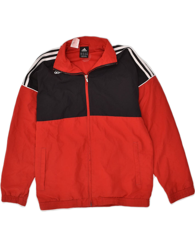 ADIDAS Boys Tracksuit Top Jacket 15-16 Years Red Colourblock Polyester | Vintage Adidas | Thrift | Second-Hand Adidas | Used Clothing | Messina Hembry 