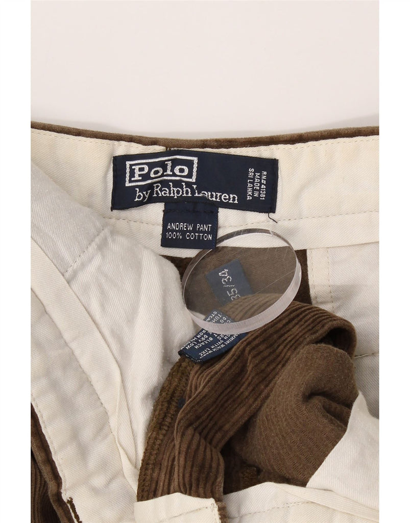 POLO RALPH LAUREN Mens Andrew Pant Corduroy Trousers W35 L34 Brown Vintage Polo Ralph Lauren and Second-Hand Polo Ralph Lauren from Messina Hembry 