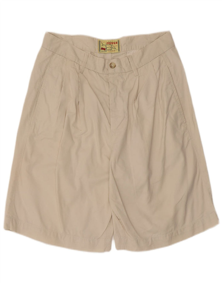 Vintage Mens Pegged Chino Shorts IT 48 Medium W30 Beige Cotton