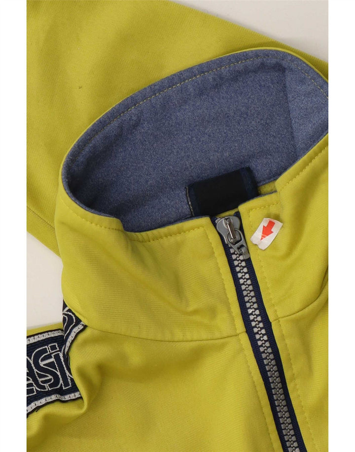 Asics Boys Tracksuit Top Jacket 13-14 Years Yellow Colourblock