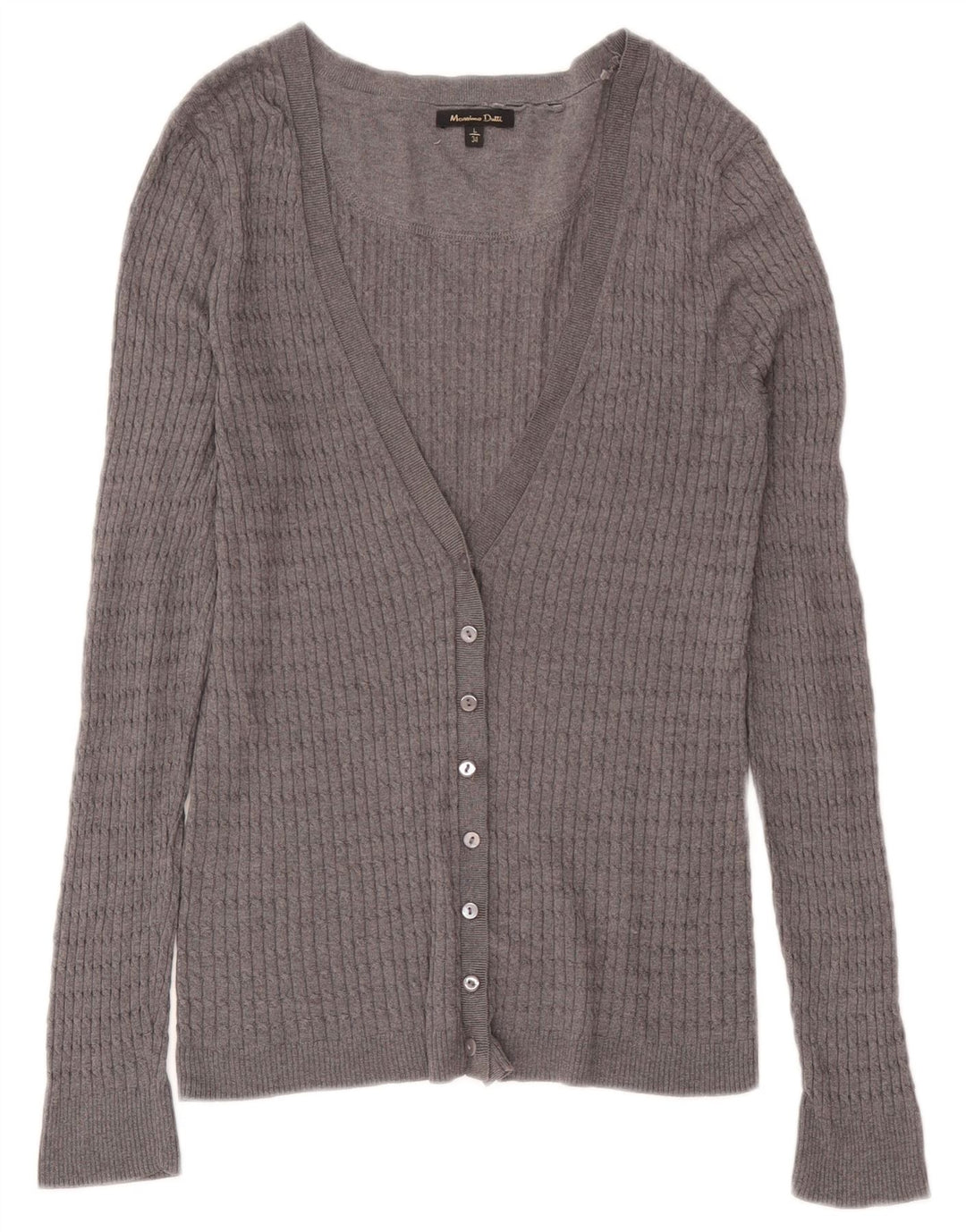 Massimo Dutti Womens Cardigan Sweater UK 14 Large Grey
