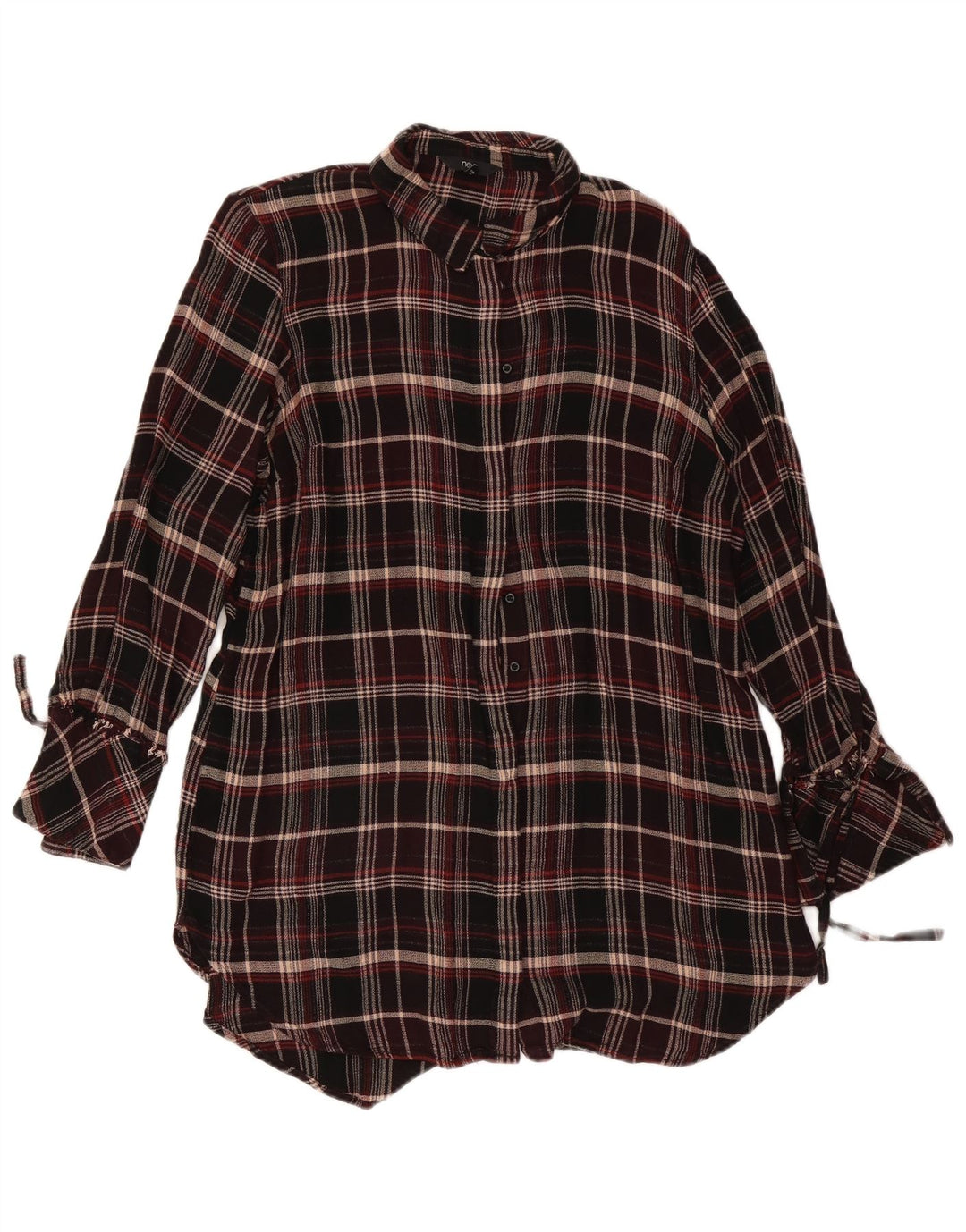 Next Womens Shirt Dress UK 18 XL Red Check Viscose