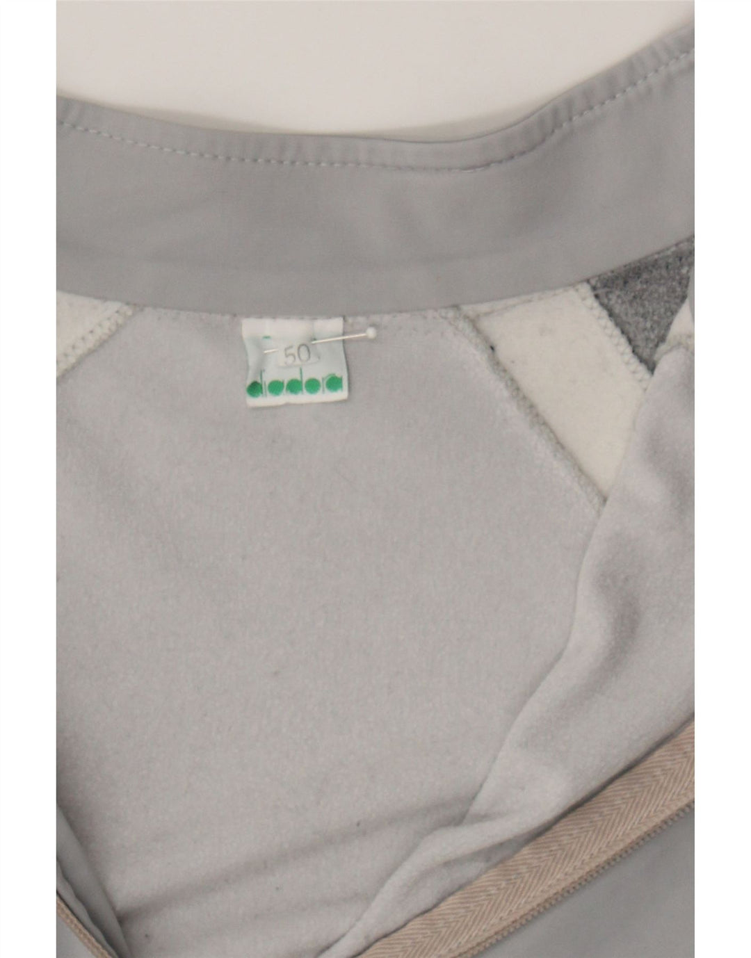DIADORA Mens Tracksuit Top Jacket IT 50 Medium Grey Colourblock Lamb Hair Vintage Diadora and Second-Hand Diadora from Messina Hembry 