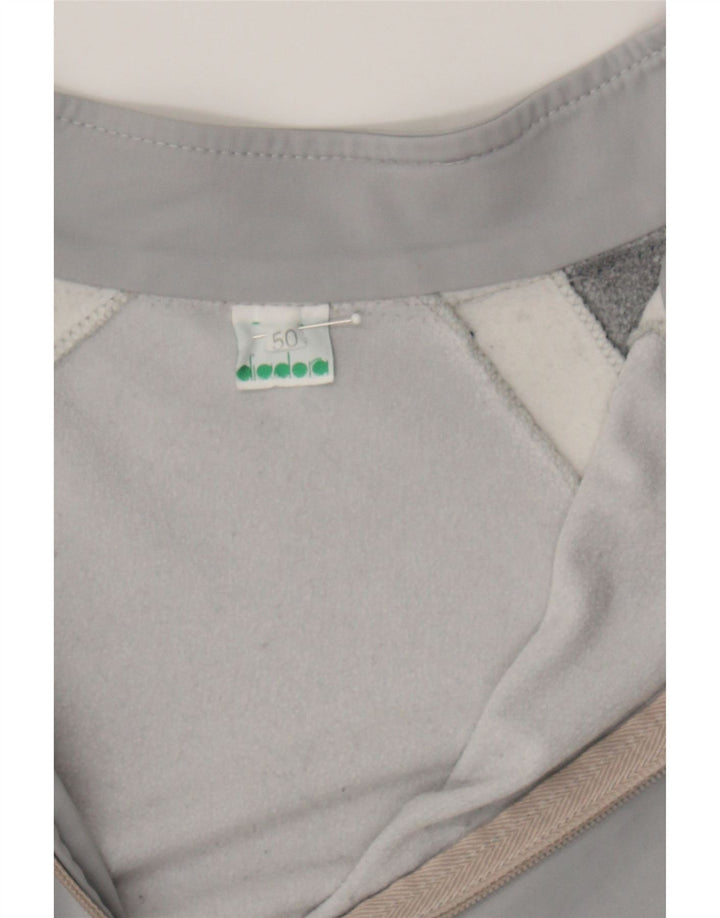 DIADORA Mens Tracksuit Top Jacket IT 50 Medium Grey Colourblock Lamb Hair Vintage Diadora and Second-Hand Diadora from Messina Hembry 