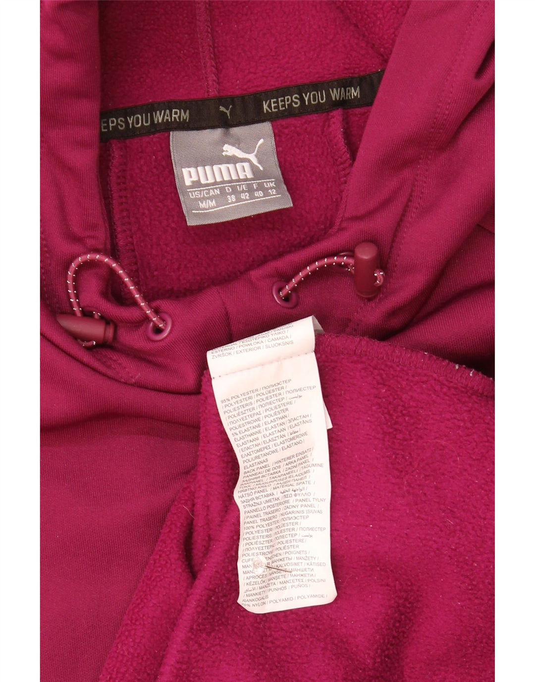 Puma Womens Graphic Hoodie Jumper UK 12 Medium Purple Polyester