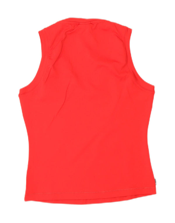 ADIDAS Womens Crop Vest Top UK 12 Medium Red Polyester