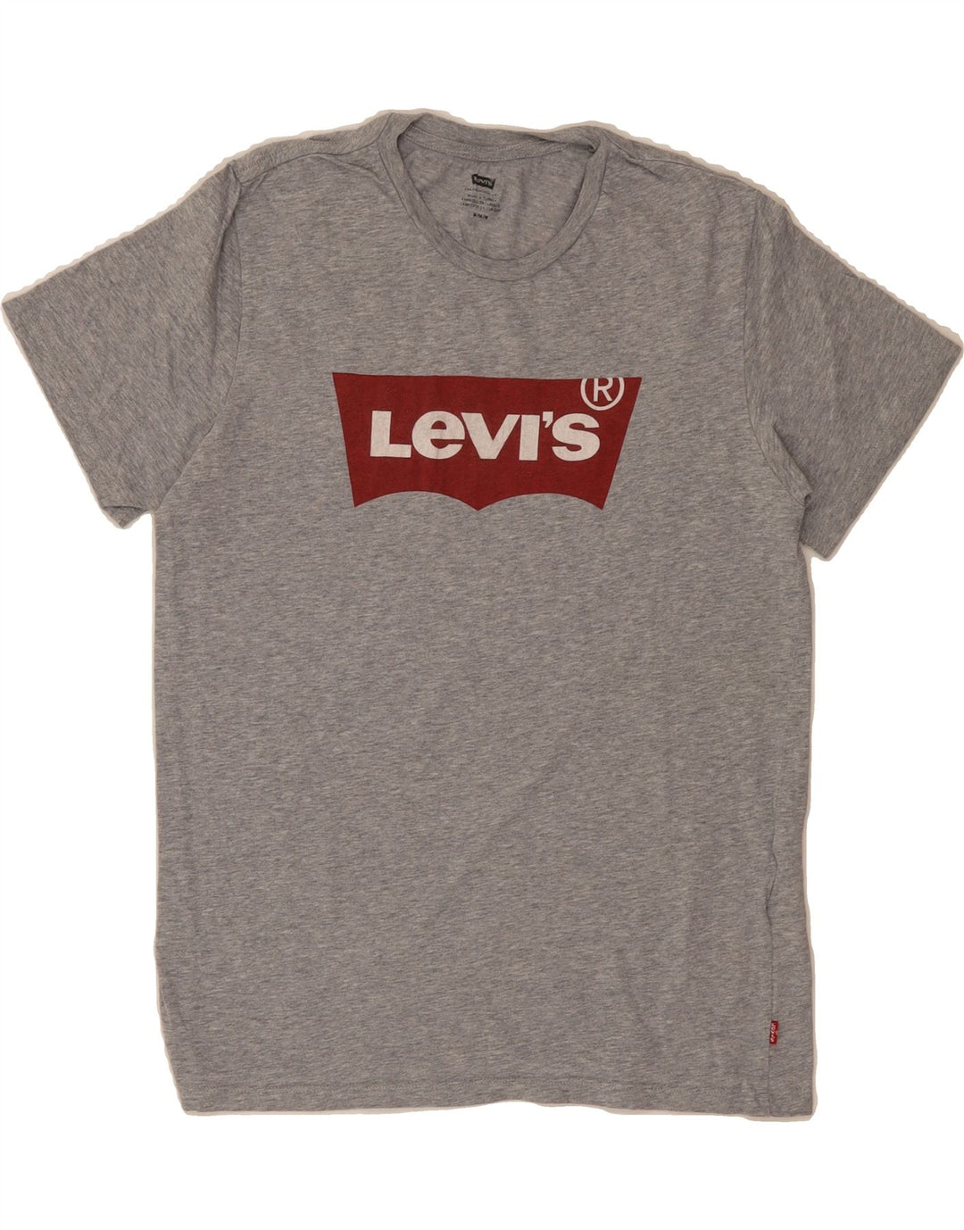 LEVI'S Womens Graphic T-Shirt Top UK 14 Medium Grey Cotton Vintage Levi's and Second-Hand Levi's from Messina Hembry 