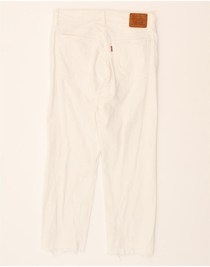 LEVI'S Womens Wedgie Straight Jeans W30 L26 White Cotton