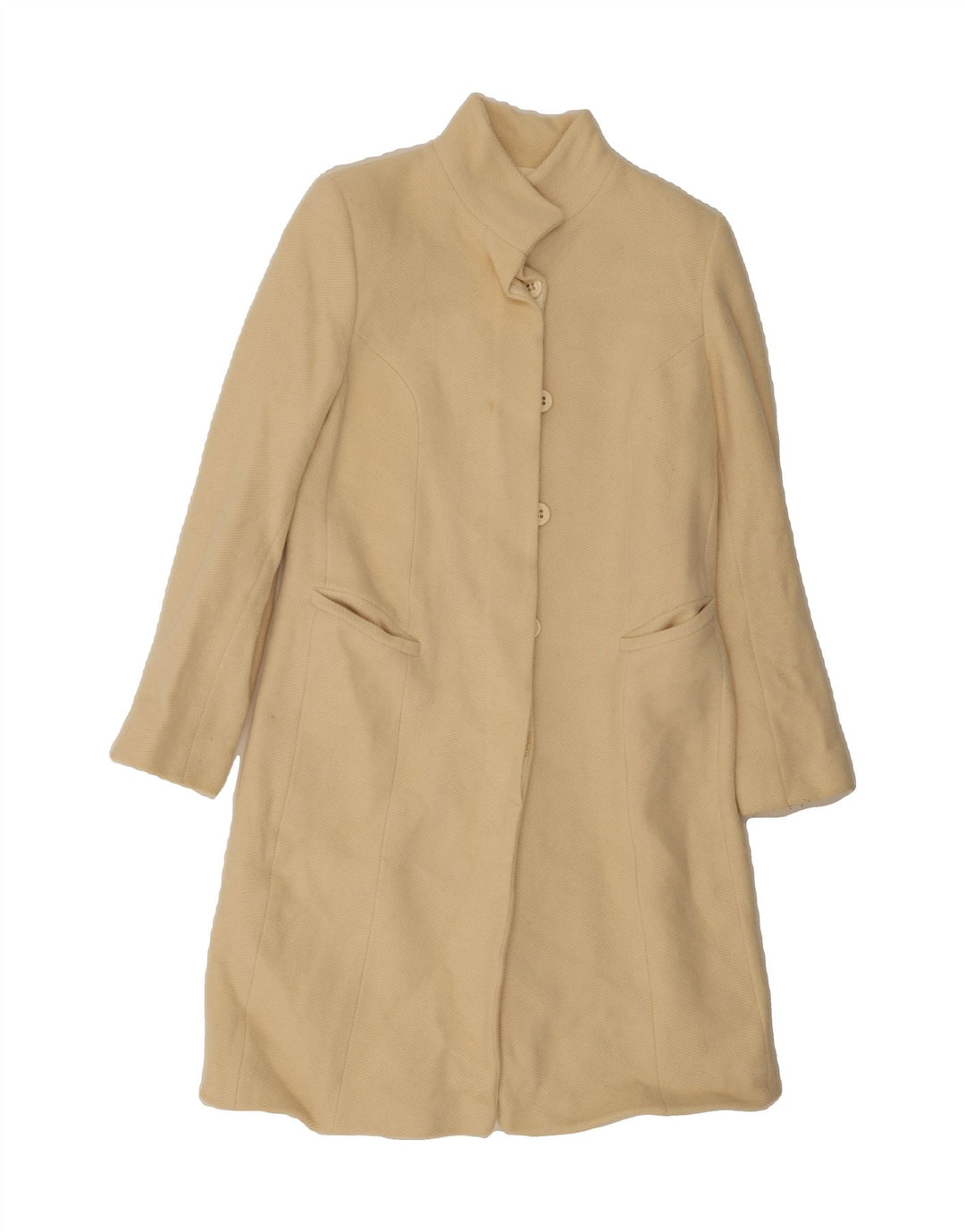 CONBIPEL Womens Overcoat UK 10 Small Beige Wool Vintage Conbipel and Second-Hand Conbipel from Messina Hembry 