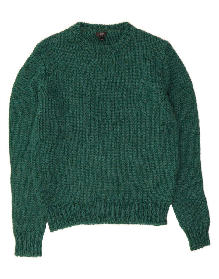 J. CREW Mens Crew Neck Jumper Sweater Medium Green Wool