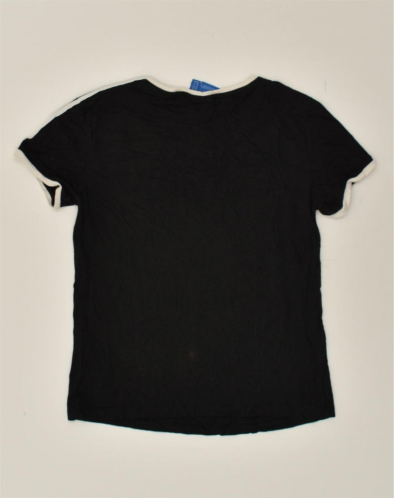 ADIDAS Womens T-Shirt Top UK 14 Medium Black | Vintage Adidas | Thrift | Second-Hand Adidas | Used Clothing | Messina Hembry 