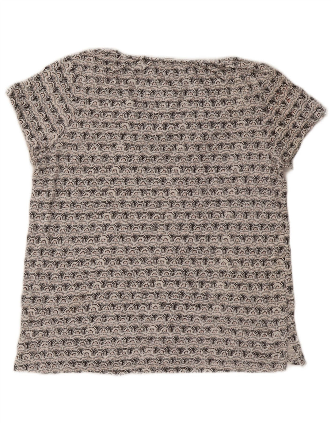 FAT FACE Womens Oversized Graphic T-Shirt Top UK 10 Small Grey Geometric