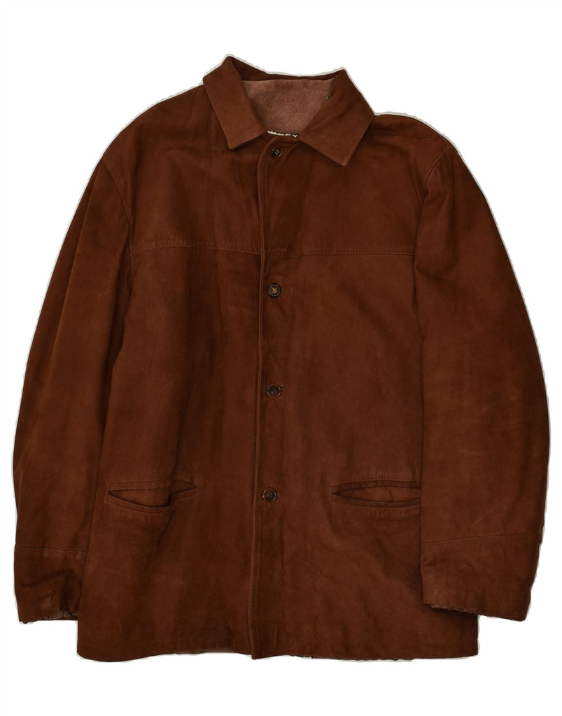 VINTAGE Mens Suede Jacket IT 48 Medium Brown Leather | Vintage Vintage | Thrift | Second-Hand Vintage | Used Clothing | Messina Hembry 