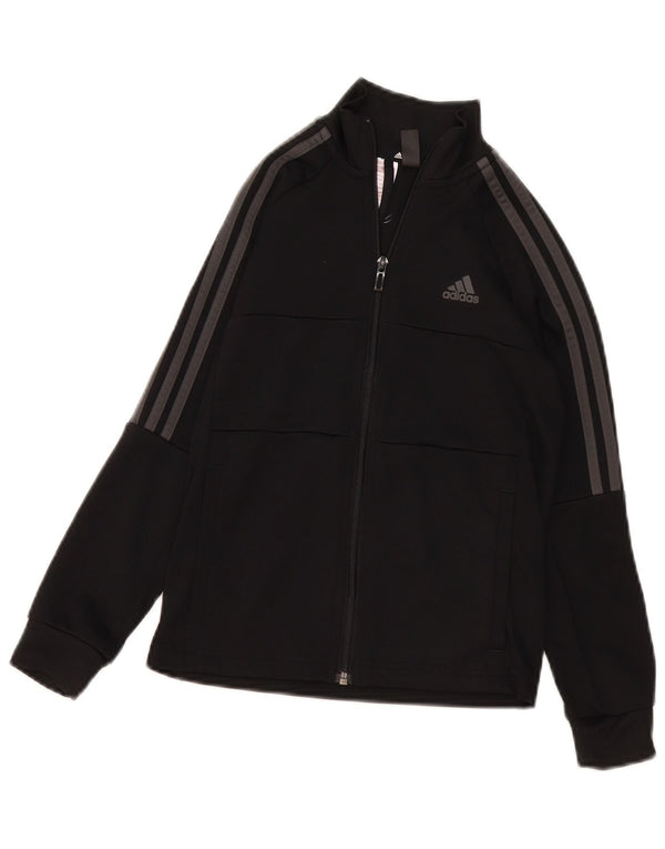 Adidas Boys Aeroready Tracksuit Top Jacket 9-10 Years Black Polyester