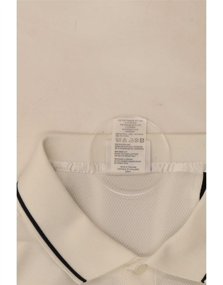 Adidas Mens Polo Shirt UK 44/46 Large White Polyester