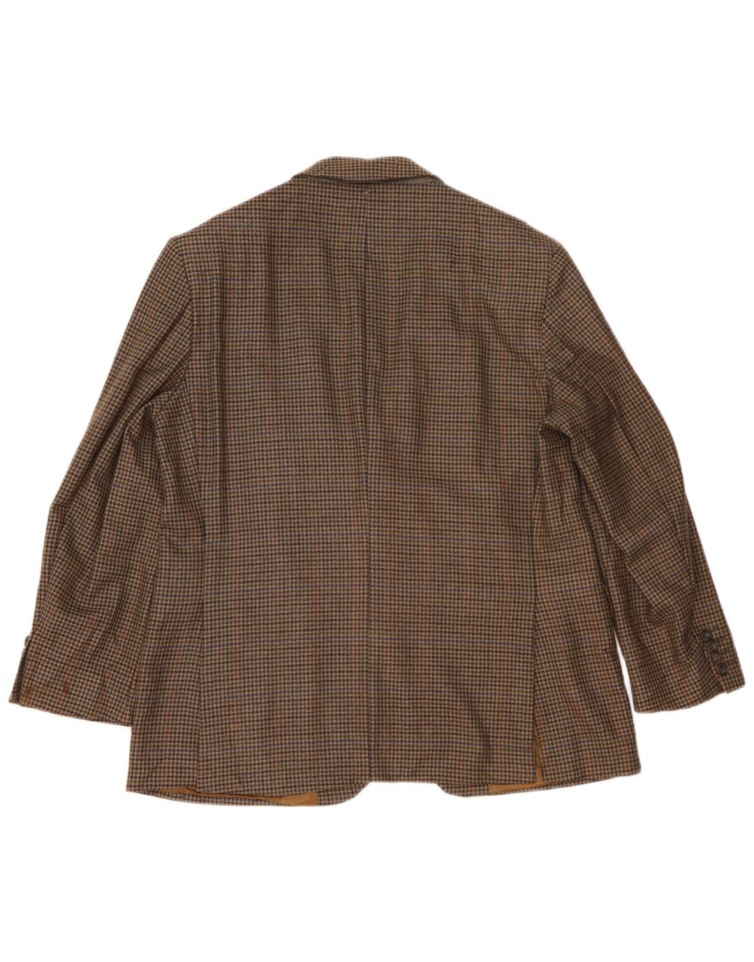 MARKS & SPENCER Mens 2 Button Blazer Jacket UK 42 Large Khaki Houndstooth