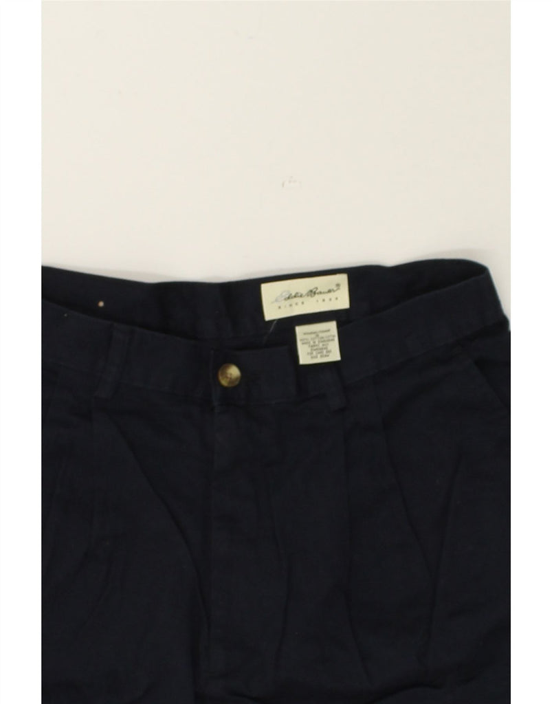 EDDIE BAUER Womens Pegged Chino Shorts UK 14 Medium W30 Navy Blue Cotton | Vintage Eddie Bauer | Thrift | Second-Hand Eddie Bauer | Used Clothing | Messina Hembry 