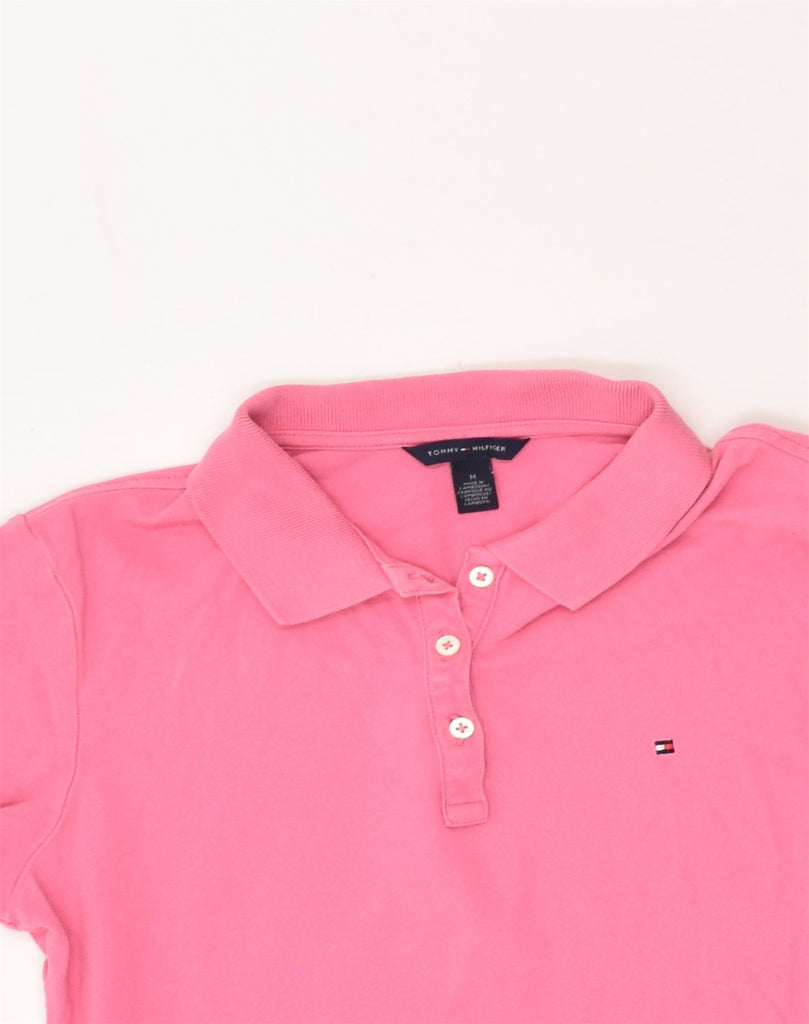 TOMMY HILFIGER Womens Polo Shirt UK 12 Medium Pink Cotton | Vintage Tommy Hilfiger | Thrift | Second-Hand Tommy Hilfiger | Used Clothing | Messina Hembry 