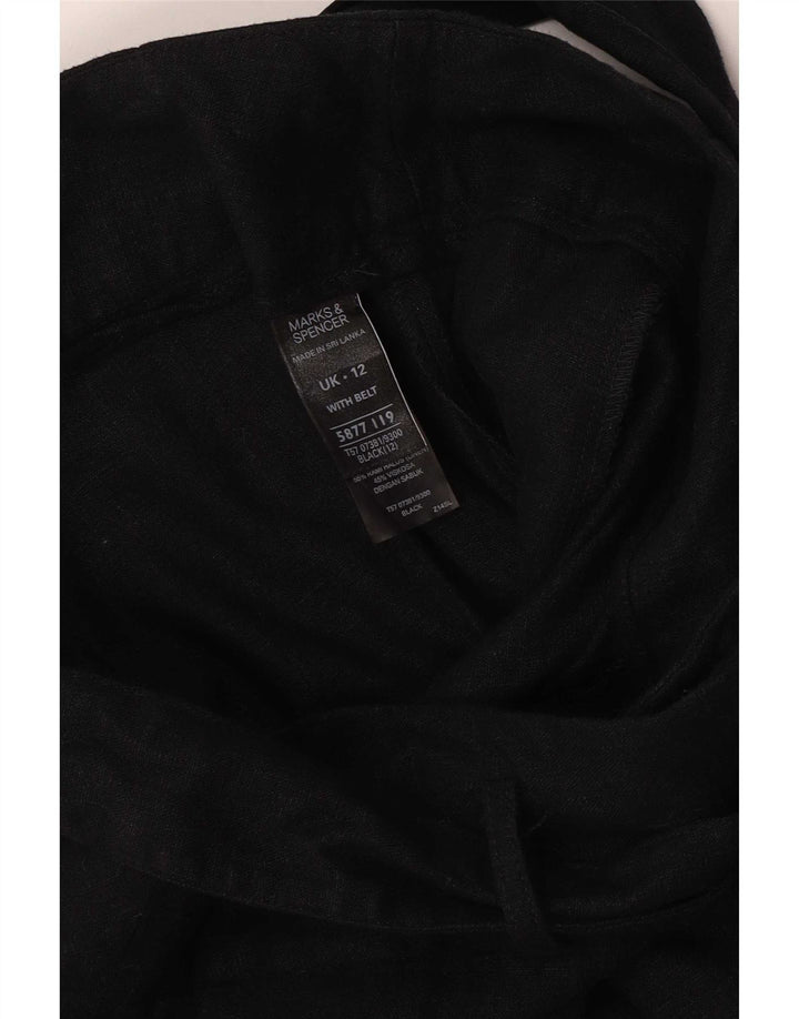 Marks & Spencer Womens Casual Shorts UK 12 Medium W32 Black Linen
