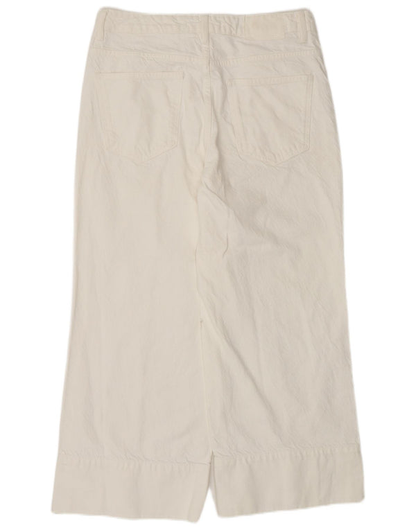 Zara Womens High Rise Wide Leg Jeans EU 38 Small W28 L26 White
