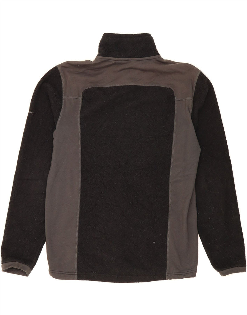 EDDIE BAUER Mens Fleece Jacket UK 38 Medium Black Colourblock Polyester Vintage Eddie Bauer and Second-Hand Eddie Bauer from Messina Hembry 