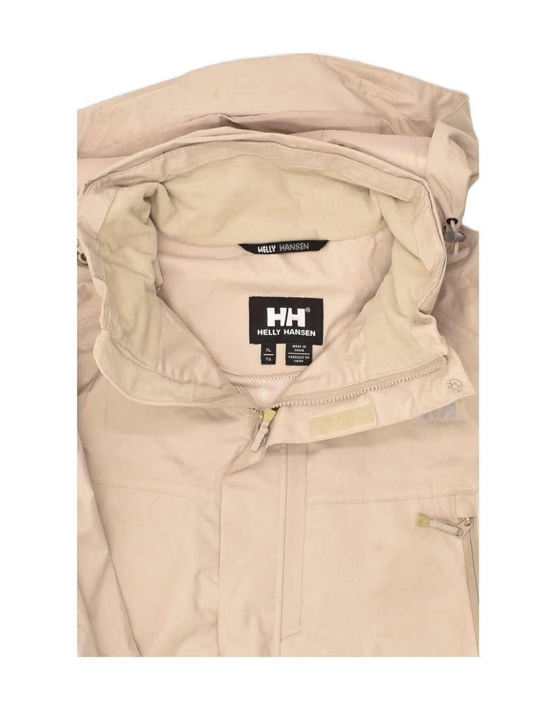 HELLY HANSEN Mens Hooded Windbreaker Jacket UK 42 XL Beige Polyester Vintage Helly Hansen and Second-Hand Helly Hansen from Messina Hembry 