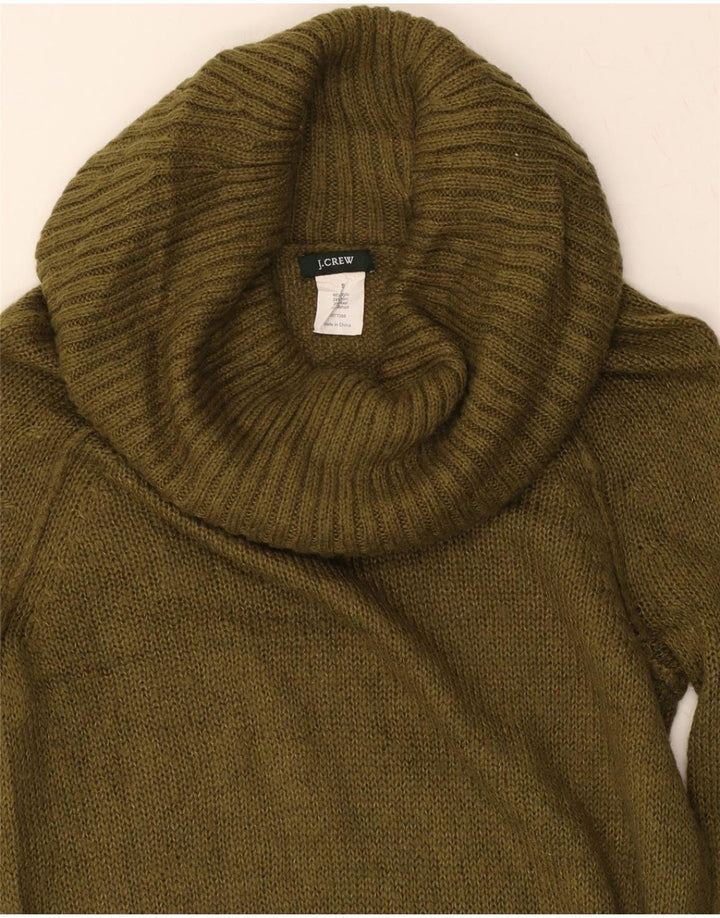 J. CREW Womens Roll Neck Jumper Sweater UK 10 Small Khaki Acrylic Vintage J. Crew and Second-Hand J. Crew from Messina Hembry 
