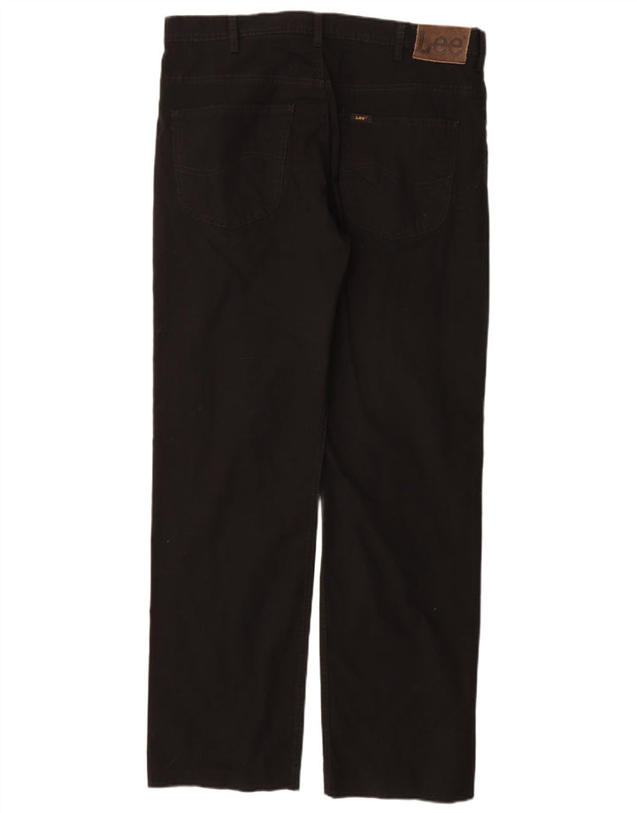 LEE Mens Brooklyn Straight Casual Trousers W36 L34 Black Cotton