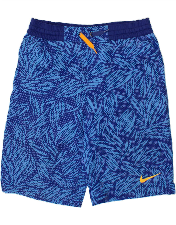 NIKE Boys Abstract Pattern Sport Shorts 10-11 Years Medium   Blue Vintage Nike and Second-Hand Nike from Messina Hembry 