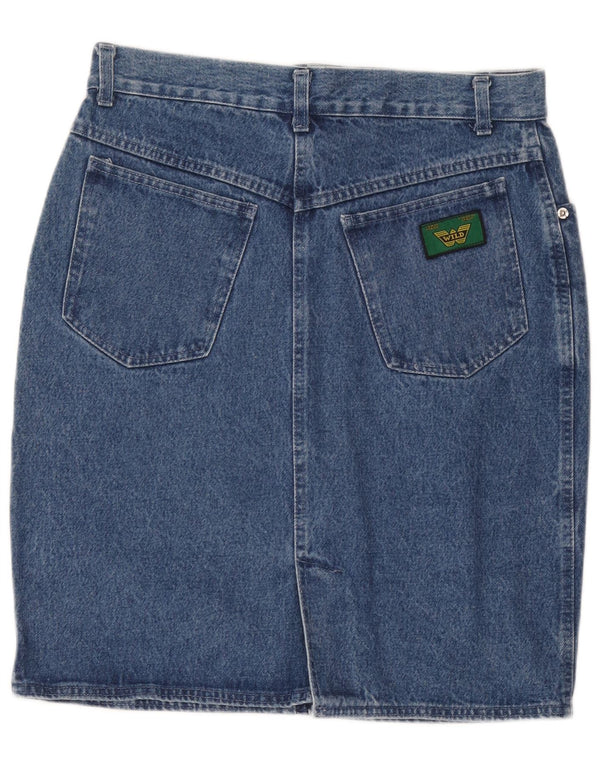 Wild Womens Denim Skirt IT 50 XL W34 Blue Cotton