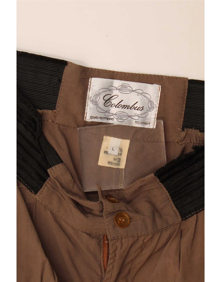 Colombus Womens Pegged Harem Trousers Large W32 L31 Brown Colourblock