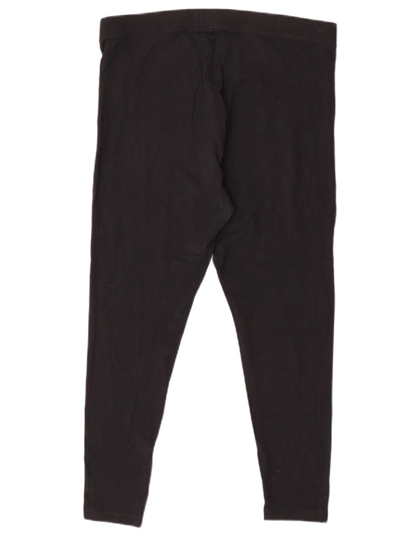 MARKS & SPENCER Womens Leggings UK 14 Large Black Cotton
