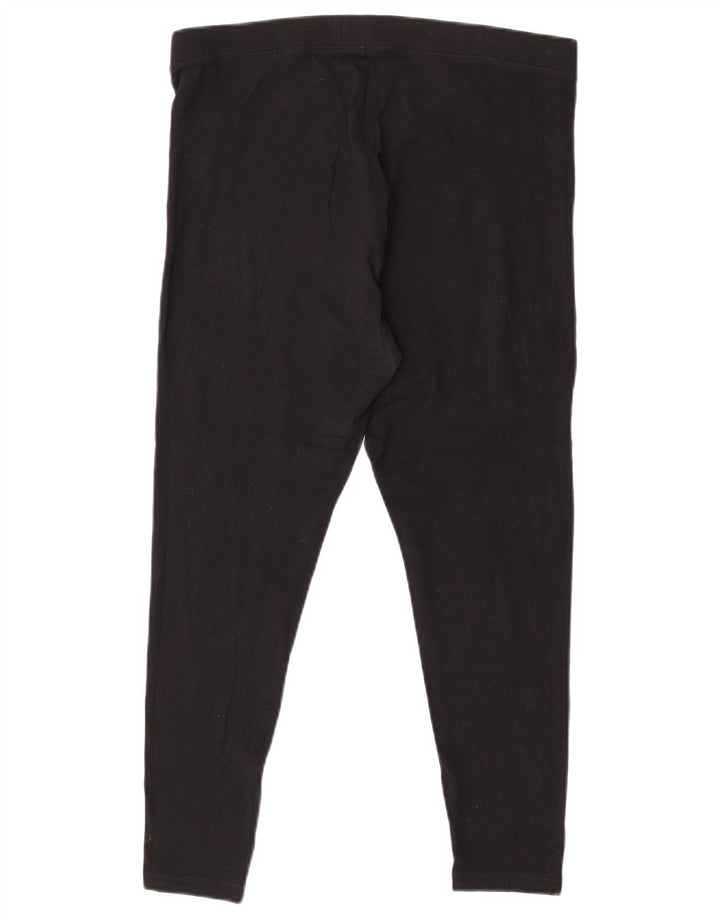 MARKS & SPENCER Womens Leggings UK 14 Large Black Cotton