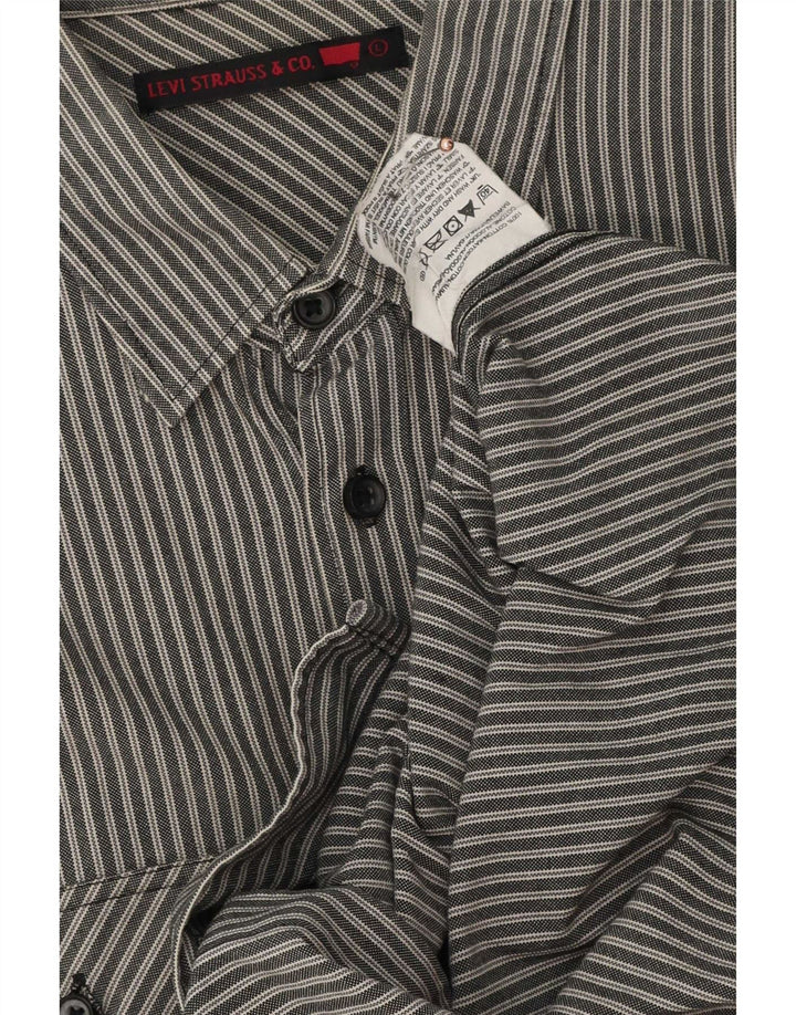 Levi's Mens Shirt Large Grey Pinstripe Cotton