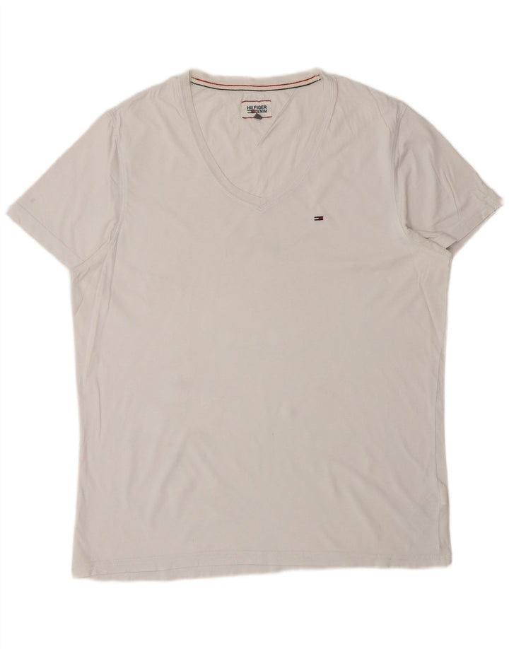 TOMMY HILFIGER Mens T-Shirt Top 2XL White Cotton