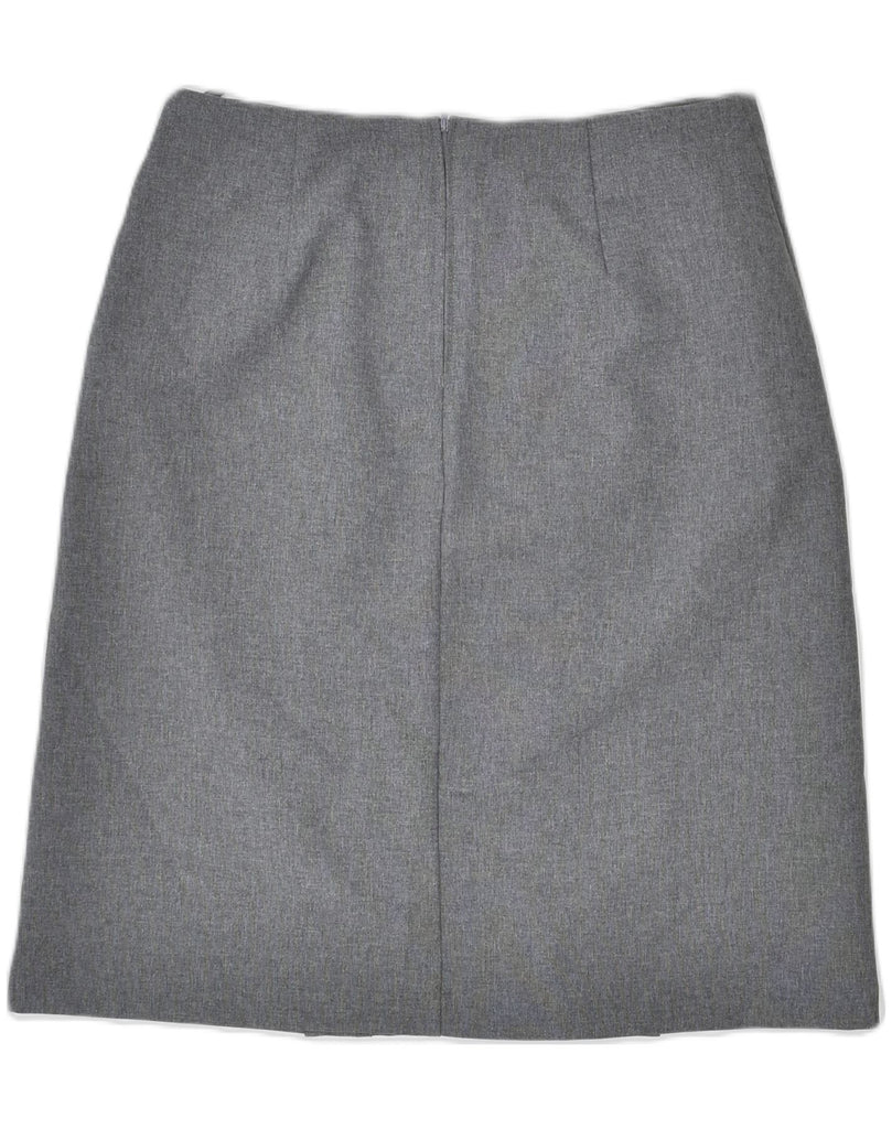 BENETTON Womens Pencil Skirt IT 42 Medium W26 Grey Polyester | Vintage | Thrift | Second-Hand | Used Clothing | Messina Hembry 