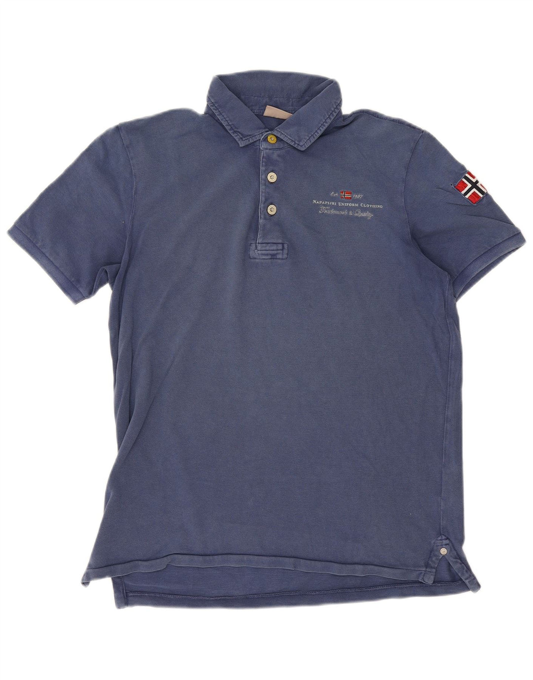 Napapijri Mens Polo Shirt Small Navy Blue Cotton