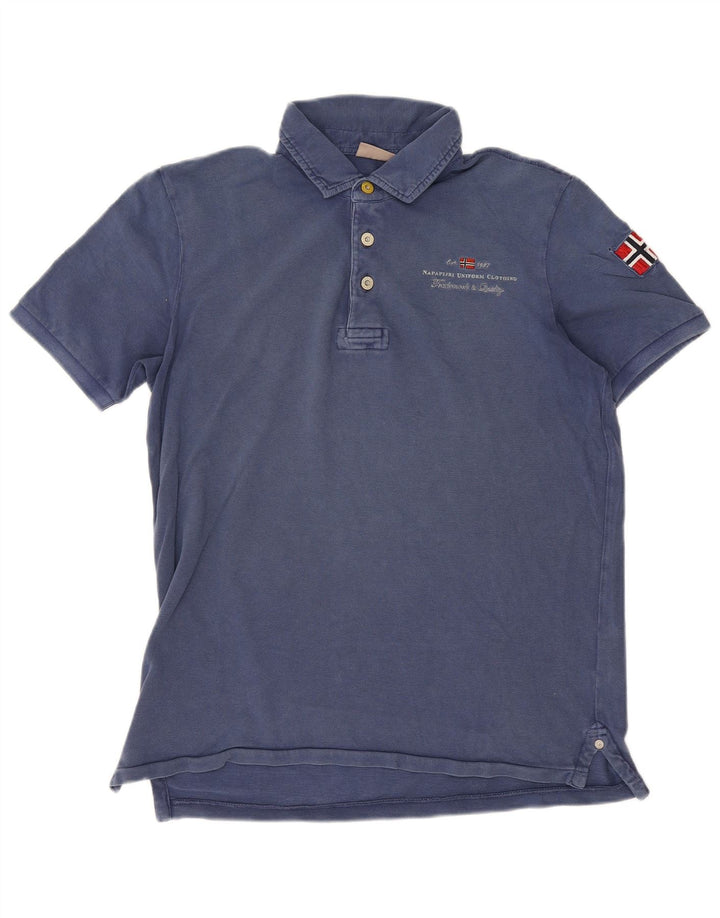 Napapijri Mens Polo Shirt Small Navy Blue Cotton
