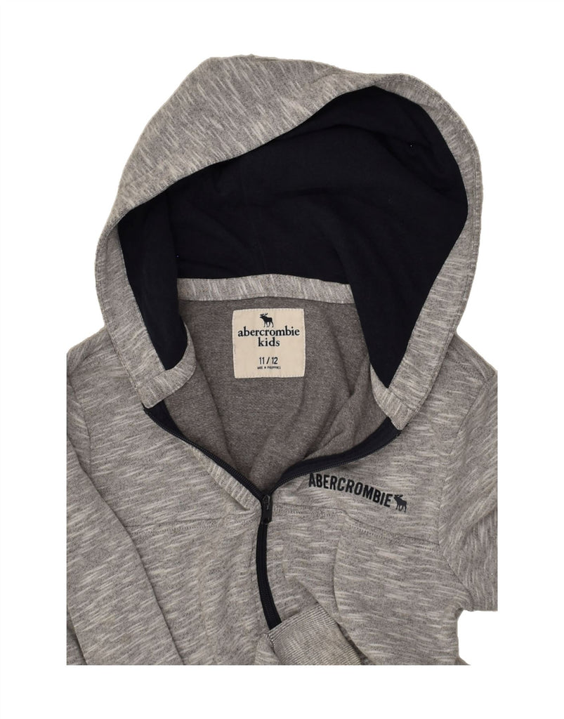 ABERCROMBIE & FITCH Boys Zip Hoodie Sweater 11-12 Years Grey Pinstripe | Vintage Abercrombie & Fitch | Thrift | Second-Hand Abercrombie & Fitch | Used Clothing | Messina Hembry 