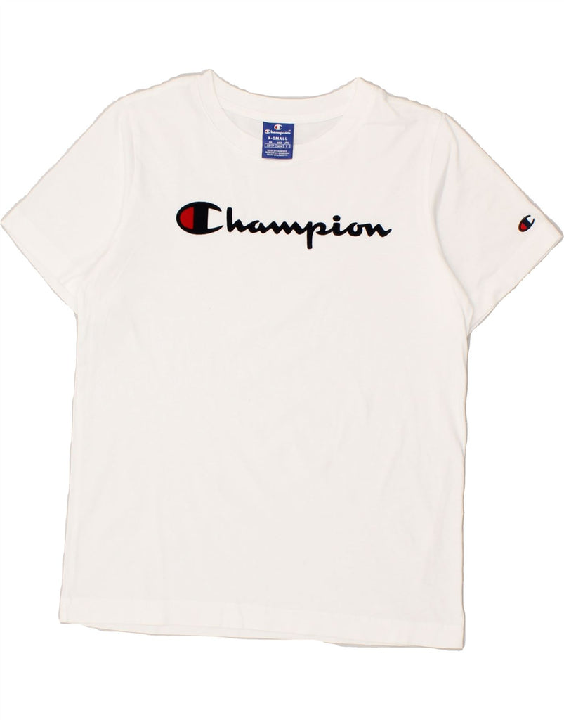 CHAMPION Mens Graphic T-Shirt Top XS White | Vintage Champion | Thrift | Second-Hand Champion | Used Clothing | Messina Hembry 