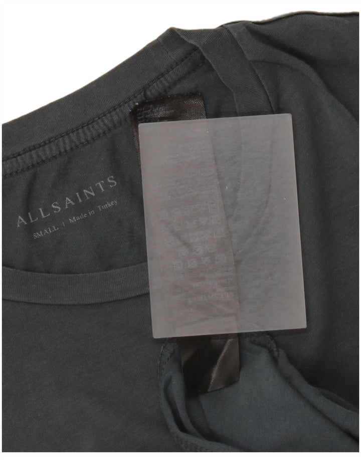 All Saints Mens T-Shirt Top Small Grey Cotton
