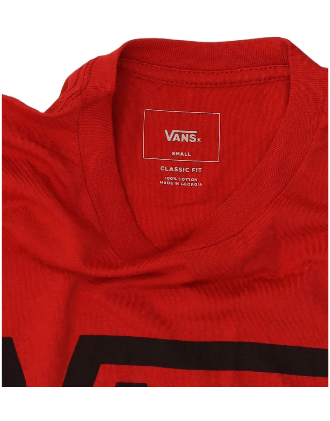 VANS Mens Classic Fit Graphic T-Shirt Top Small Red Cotton