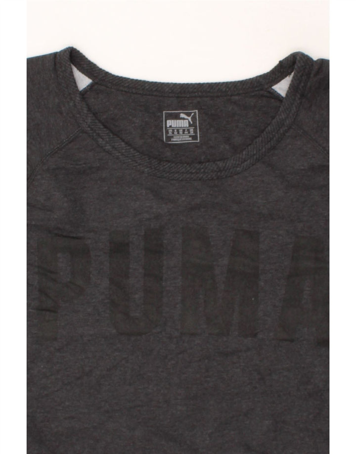 PUMA Womens Graphic Sweatshirt Jumper UK 16 Large  Grey Cotton Vintage Puma and Second-Hand Puma from Messina Hembry 
