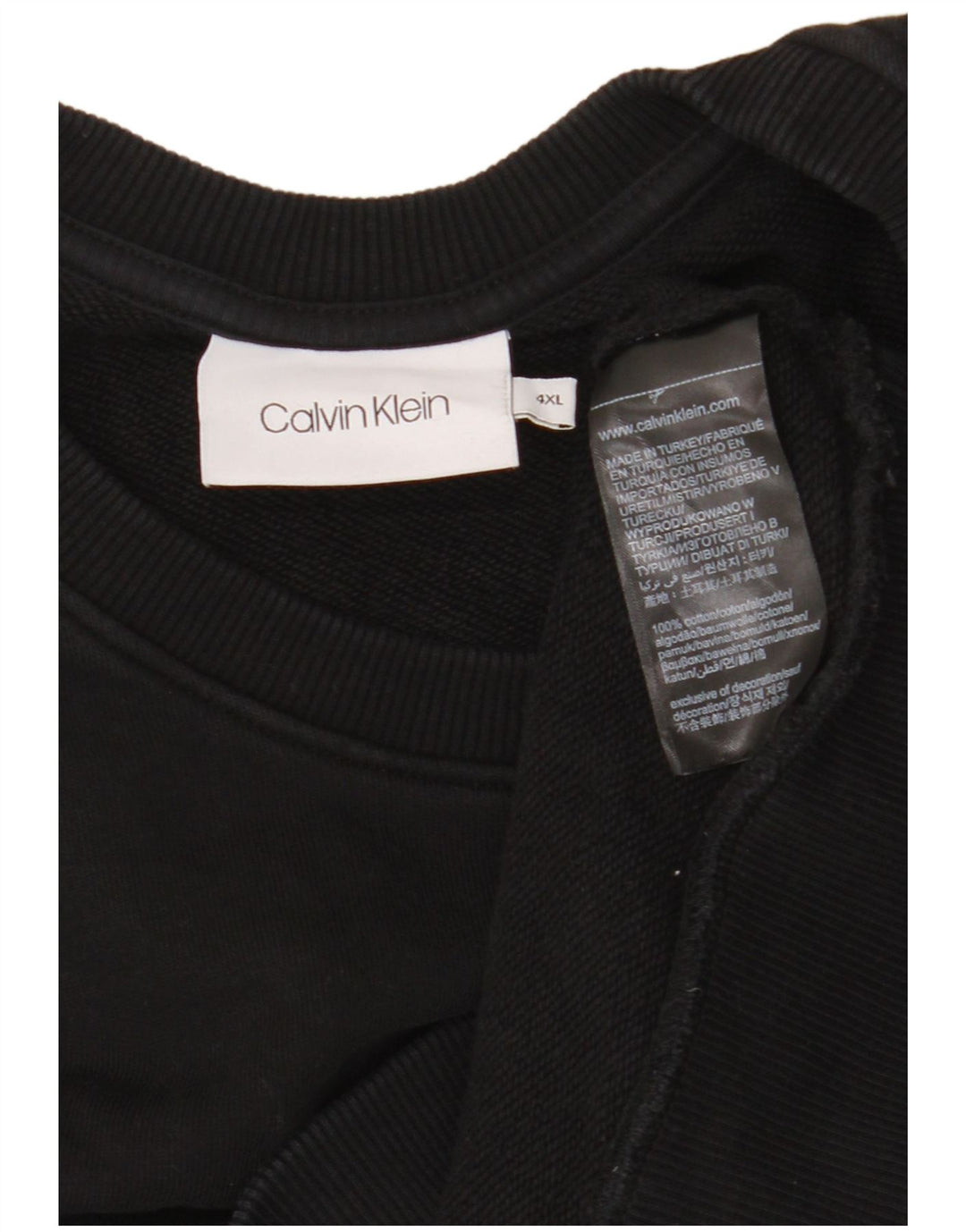 Calvin Klein Mens Graphic Sweatshirt Jumper 4XL Black Cotton