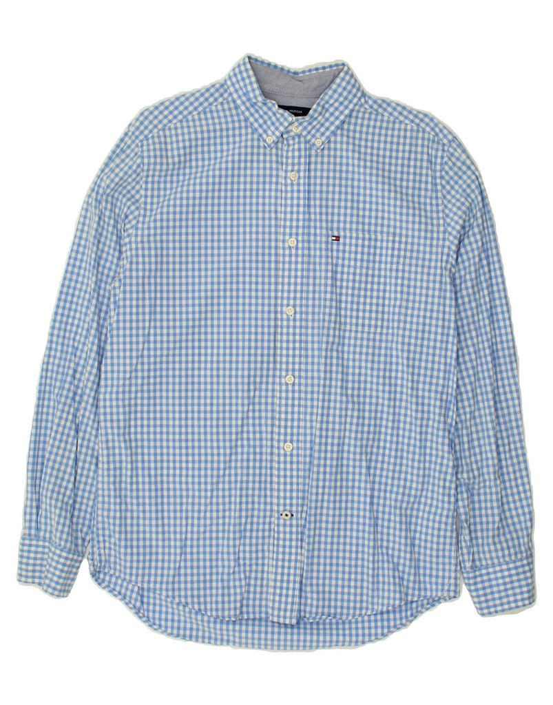 TOMMY HILFIGER Mens Classic Fit Shirt Small Blue Gingham Cotton | Vintage Tommy Hilfiger | Thrift | Second-Hand Tommy Hilfiger | Used Clothing | Messina Hembry 