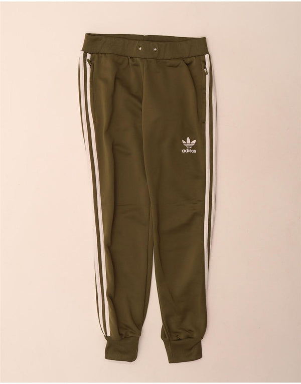 Adidas Womens Tracksuit Trousers Joggers UK 10 Small Green Polyester